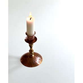 Candleholder, copper and brass