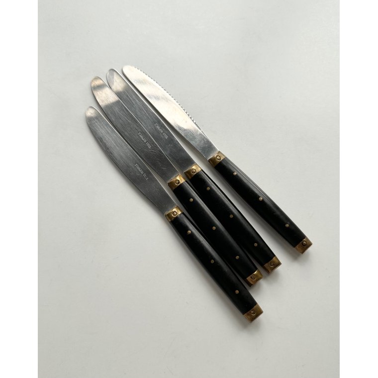 Knive m messing og bakelit, 4 stk samlet