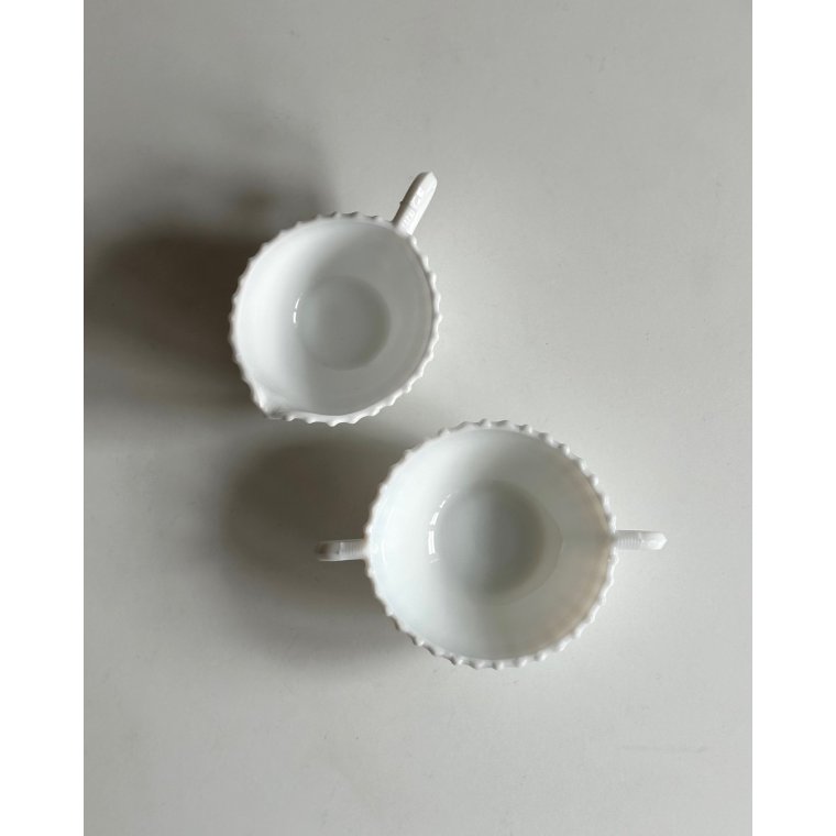 Sukker- og fldest, opalineglas