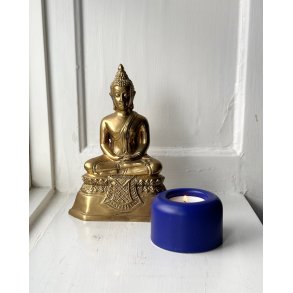 Tealight candleholder, blue glaze