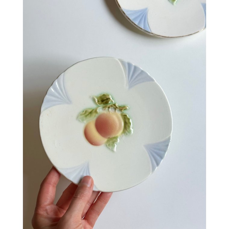 Faience plates w oranges, set of 2