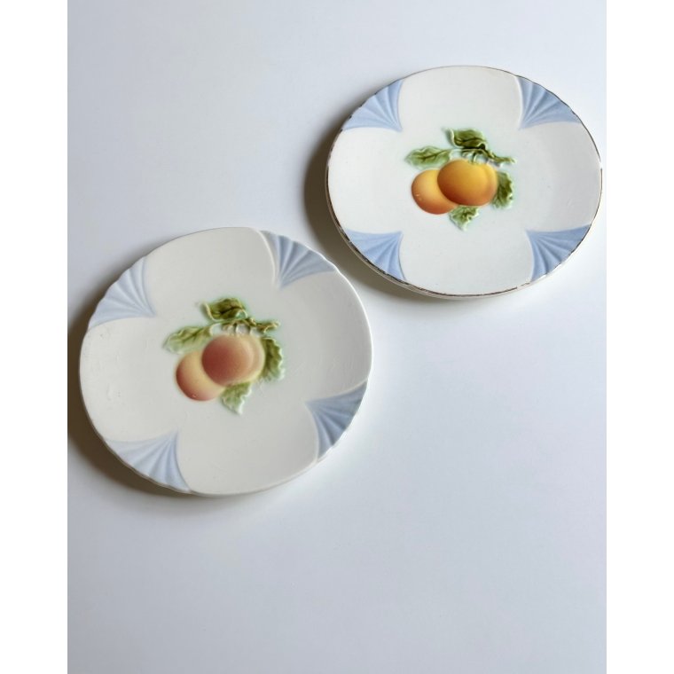 Faience plates w oranges, set of 2