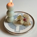 Coaster, faience and metal