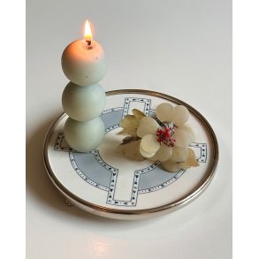 Coaster, faience and metal