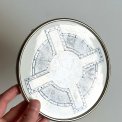 Coaster, faience and metal