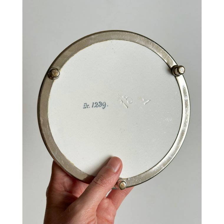 Coaster, faience and metal