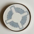 Coaster, faience and metal