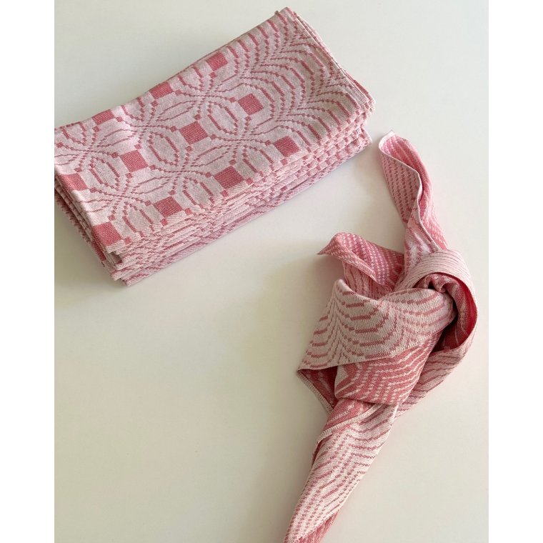 Rosy fabric napkins, set of 8