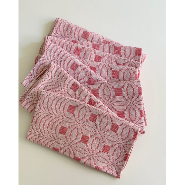 Rosy fabric napkins, set of 8