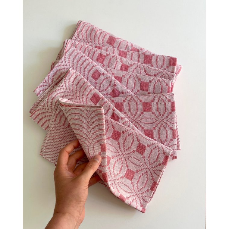 Rosy fabric napkins, set of 8