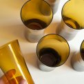 Ravfarvede drikkeglas, 6 stk samlet
