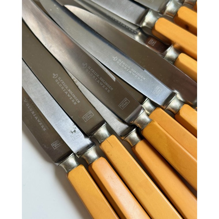 Vintage knive, G. Felix Solingen, 12 stk samlet