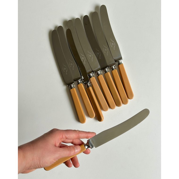 Raadvad bordknive, 9 stk samlet