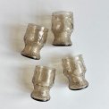 Smokey glasses w fruit motifs, Italy, set of 4