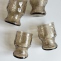 Smokey glasses w fruit motifs, Italy, set of 4