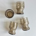 Smokey glasses w fruit motifs, Italy, set of 4