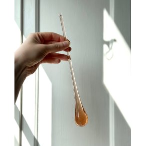 Glass drop, salmon colored