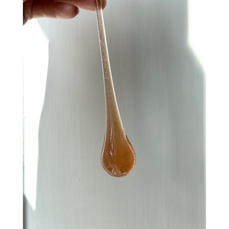 Glass drop, salmon colored