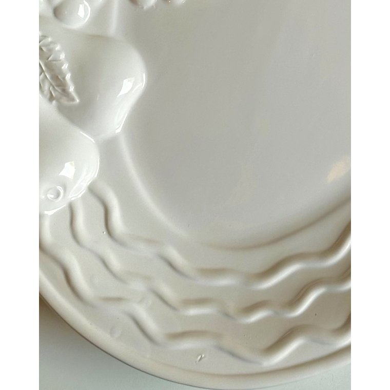 Large dish w fruit motif, faience
