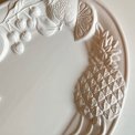 Large dish w fruit motif, faience