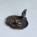 Small tray w squirrel, pewter