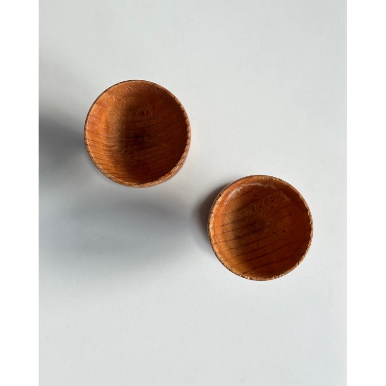Egg cups, wood, set of 2, NB