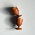 Egg cups, wood, set of 2, NB