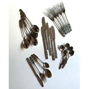 Retro cutlery for 6, stainless steel