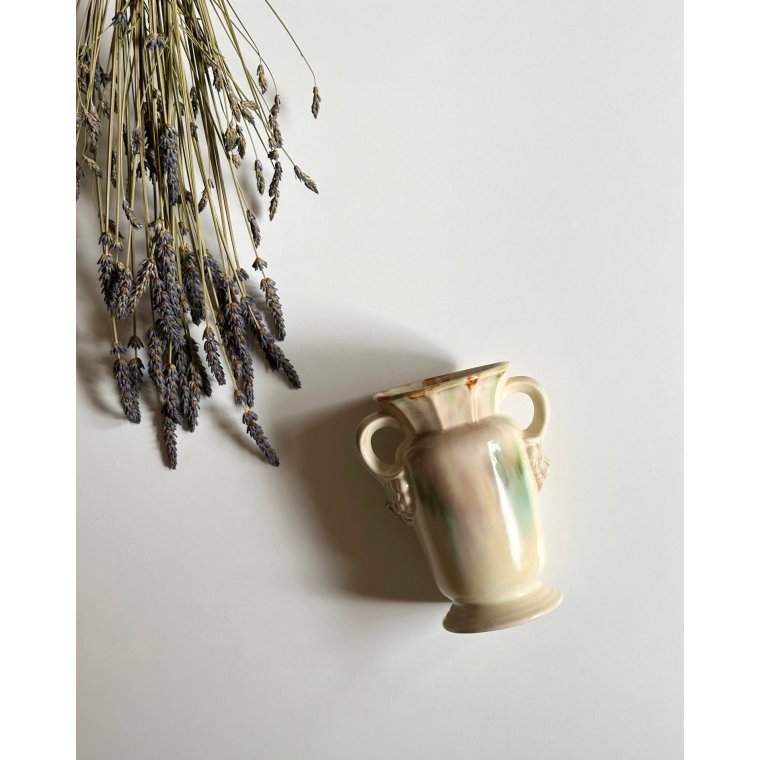Keramikvase, creme m pasteller