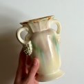 Ceramic vase, cream w pastels