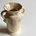 Ceramic vase, cream w pastels