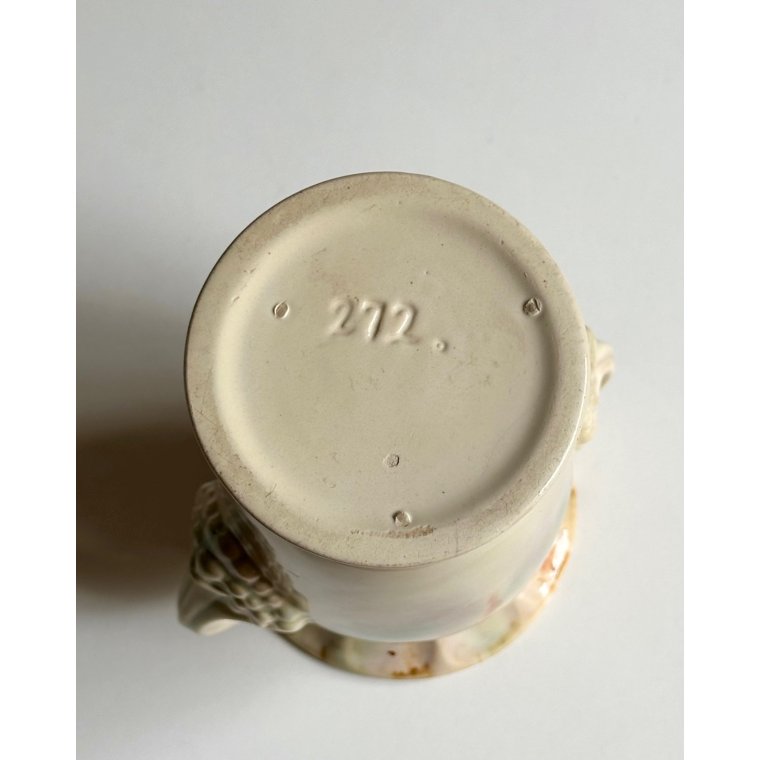 Ceramic vase, cream w pastels