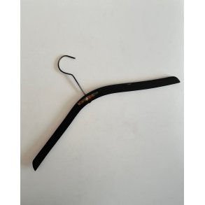Vintage wooden hanger w decor, black w curve