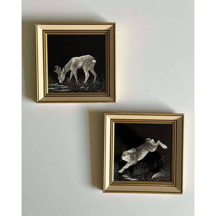 Set of old pictures w animals