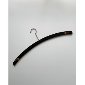 Vintage wooden hanger w decor, black