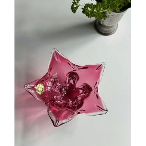 Czech flame bowl, pink