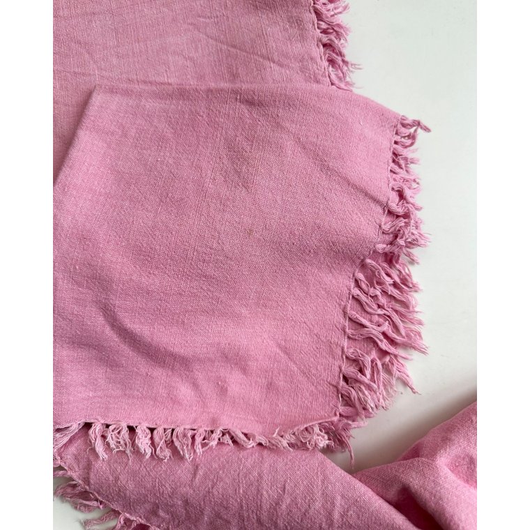 Lyserde stofservietter m frynser, 6 stk