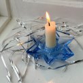 Star shaped candleholder, blue glass