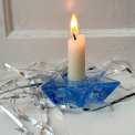 Star shaped candleholder, blue glass