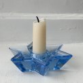 Star shaped candleholder, blue glass