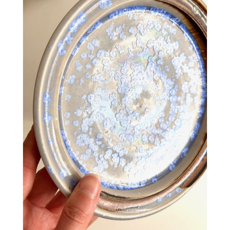 Ceramic plate w crystal glaze