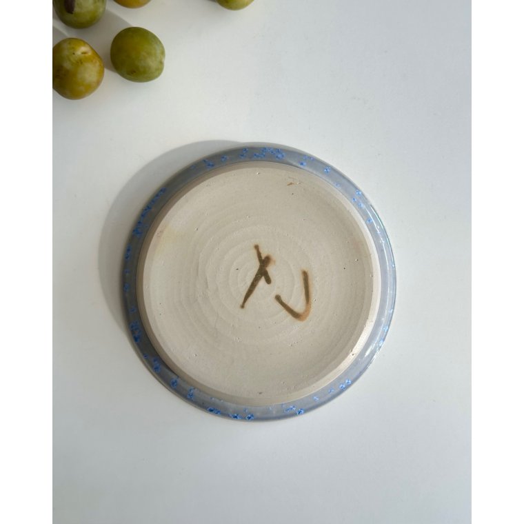 Ceramic plate w crystal glaze