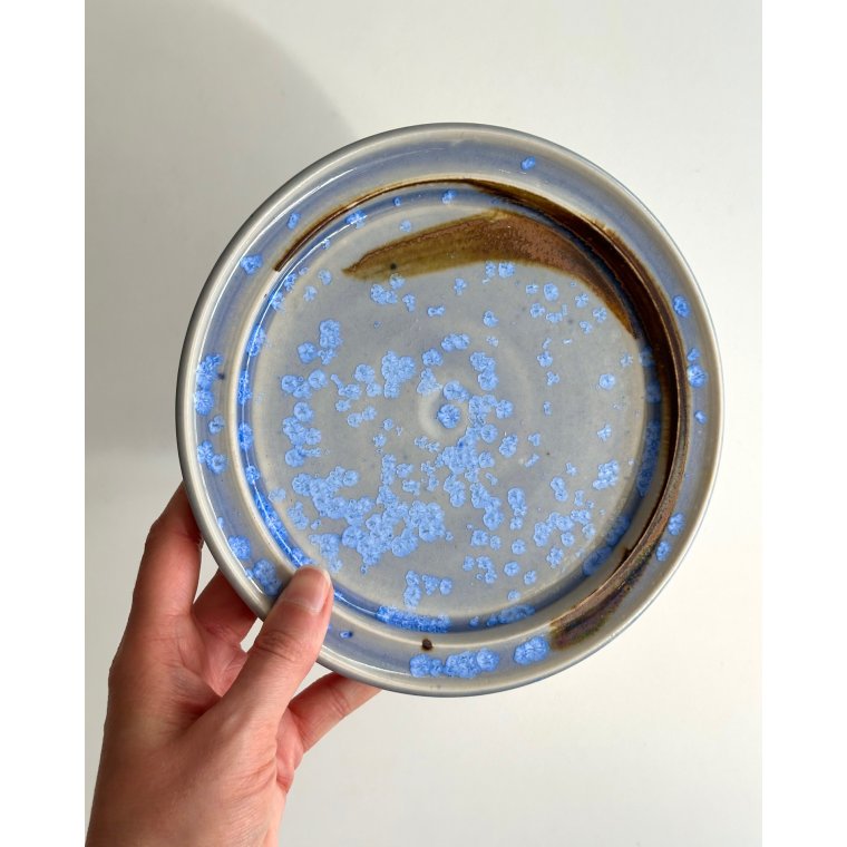 Ceramic plate w crystal glaze