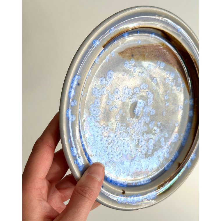 Ceramic plate w crystal glaze
