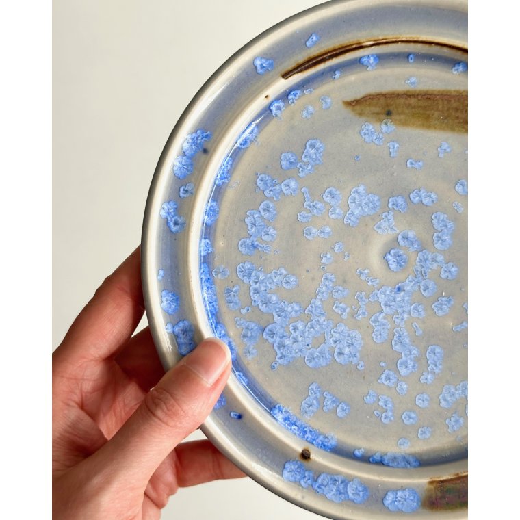 Ceramic plate w crystal glaze
