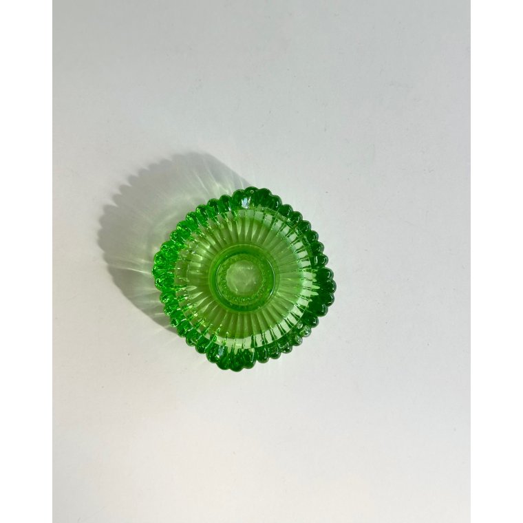 Lysestage, grnt glas