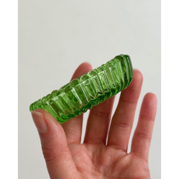 Lysestage, grnt glas