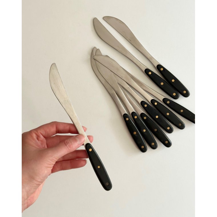 Hackman Finland stainless bordknive, 8 stk samlet