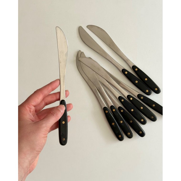 Hackman Finland stainless bordknive, 8 stk samlet