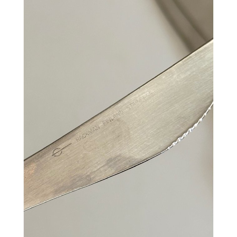 Hackman Finland stainless bordknive, 8 stk samlet